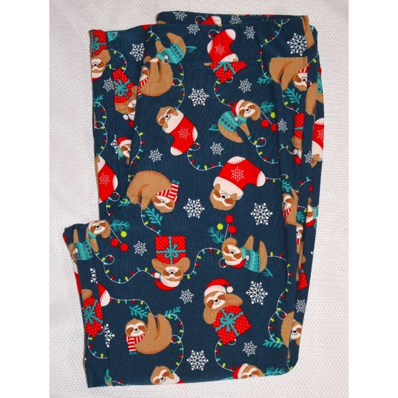 Terra & Sky Pants - Christmas Sloth Leggings size 1X